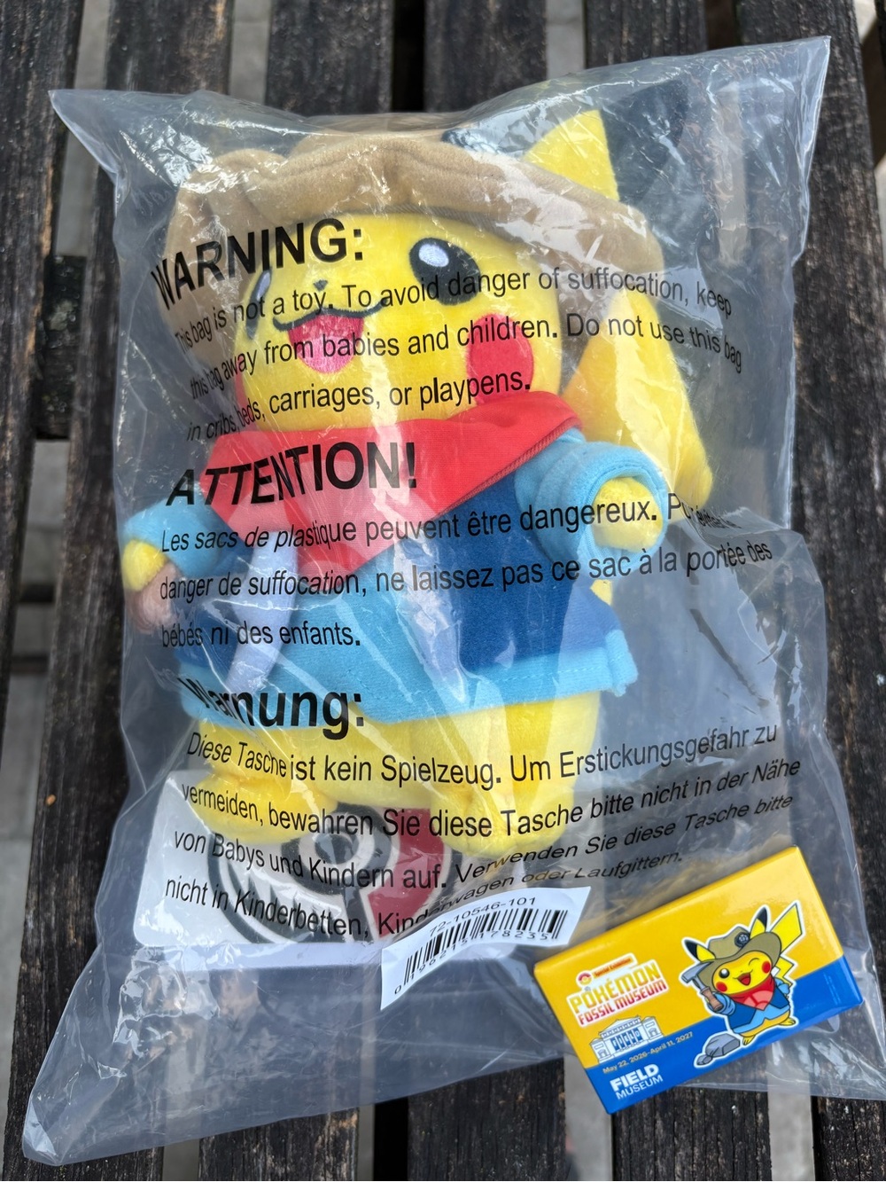 Pokémon Pikachu Excavator Fossil Museum Plushie & Pin NWT